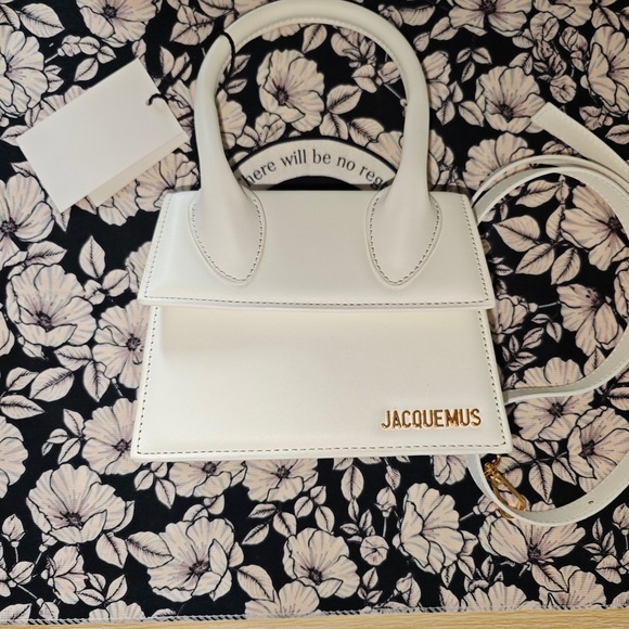 Jacquemus White Mini Bag with Gold Accents